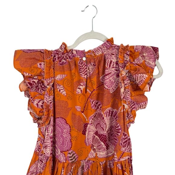 House of Harlow1960 x Nicole Richie Orange Floral Mini Dress Preppy Womens Small - Picture 9 of 9
